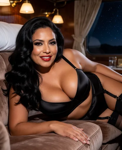 Luz, 39, in boudoir lingerie and stockings