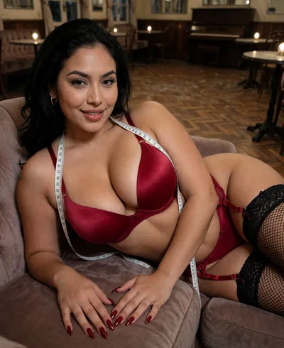 Mercedes, 35, in Boudoir-Dessous und Strümpfen