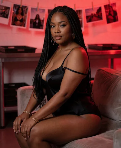 Sade, 29, in boudoir lingerie and stockings