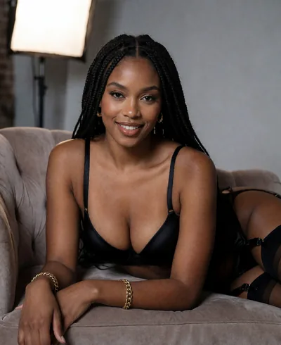 Sade, 29, in boudoir lingerie and stockings